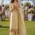 ethnic motifs embroidered thread work tissue kurta with palazzos & dupatta