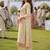 ethnic motifs embroidered thread work tissue kurta with palazzos & dupatta