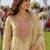 ethnic motifs embroidered thread work tissue kurta with palazzos & dupatta