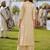 ethnic motifs embroidered thread work tissue kurta with palazzos & dupatta