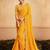 Yellow yellow bandhani printed zari  georgette leheriya saree