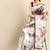 White white & maroon organza printed mysore silk saree