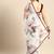White white & maroon organza printed mysore silk saree