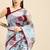 Blue blue & maroon organza printed mysore silk saree