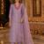 women ethnic motifs printed regular thread work kurta with trousers & with dupatta