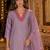 women ethnic motifs printed regular thread work kurta with trousers & with dupatta