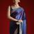 Blue ethnic woven design saree with matching blouse