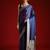 Blue ethnic woven design saree with matching blouse