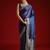 Blue ethnic woven design saree with matching blouse