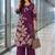 women floral printed regular thread work chanderi cotton kurta with palazzos