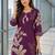 women floral printed regular thread work chanderi cotton kurta with palazzos