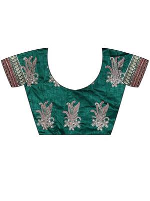 Green embellished sequinned saree 5