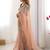 Peach women embellished sequinned organza saree