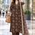women ethnic motifs printed regular beads and stones  cotton kurta with trousers & with