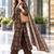women ethnic motifs printed regular beads and stones  cotton kurta with trousers & with