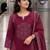 women ethnic motifs printed regular thread work  cotton kurta with trousers & with dupatta