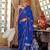 Blue floral woven design zari satin banarasi saree