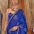 Blue floral woven design zari satin banarasi saree