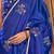 Blue floral woven design zari satin banarasi saree