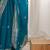 Teal ethnic motifs zari satin heavy work saree