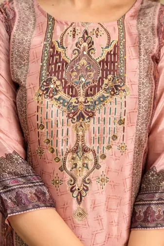 women ethnic motifs embroidered regular thread work kurta with palazzos & with dupatta