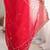 Red red embellished embroidered satin heavy work saree unstiched blouse