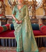 Beige woven design zari kanjeevaram saree