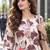 women floral printed regular thread work kurta with trousers