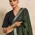 Olive striped  cotton handloom saree