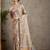 Cream striped satin tussar saree