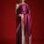 Magenta solid woven design saree with matching blouse