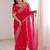 Red embellished zari satin heavy work saree