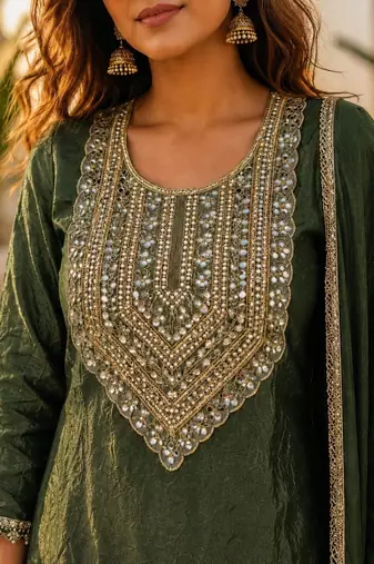 women ethnic motifs regular mirror work kurta with patiala & with dupatta