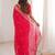 Red embellished zari satin heavy work saree