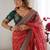 Red embellished sequinned organza saree