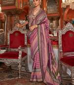 Mauve ethnic motifs zari banarasi saree