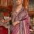 Mauve ethnic motifs zari banarasi saree