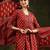 women ethnic motifs printed empire kurta with trousers & with dupatta