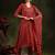 women ethnic motifs printed empire kurta with trousers & with dupatta