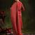 women ethnic motifs printed empire kurta with trousers & with dupatta