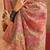 Peach floral silk cotton saree