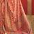 Peach floral silk cotton saree