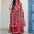women floral printed tiered  cotton kurta with palazzos & with dupatta