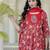 women floral printed tiered  cotton kurta with palazzos & with dupatta