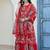 women floral printed tiered  cotton kurta with palazzos & with dupatta