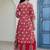 women floral printed tiered  cotton kurta with palazzos & with dupatta