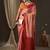 Pink pink & red woven design zari  georgette kanjeevaram saree