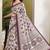 Wine batik printed silk blend ready to wear saree