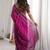 Purple magenta ethnic motifs embroidered satin heavy work saree unstiched blouse