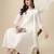 floral embroidered panelled georgette anarkali kurta with trousers & dupatta